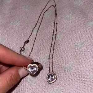 Rose gold necklace plated sterling silver Amethyst. Loved but lots of life left